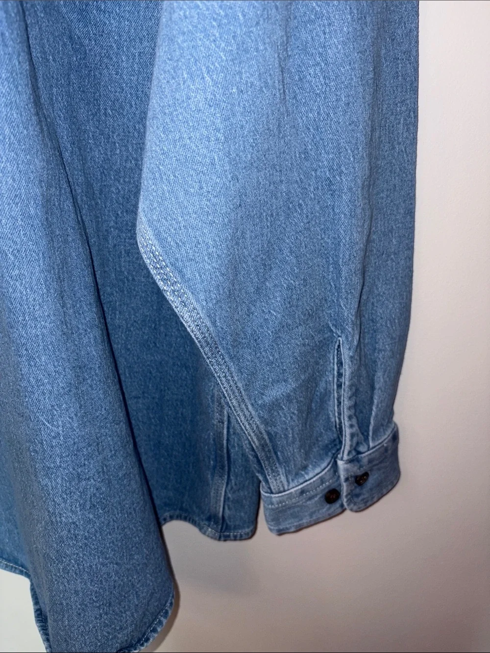 Free Assembly Men's Heavyweight Denim Overshirt with Long Sleeves, Sizes 3XL